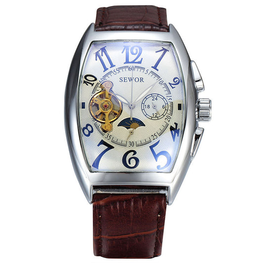 Men’s Luxury Automatic Mechanical Watch | SEWOR Tourbillon Skeleton Star Design Watch