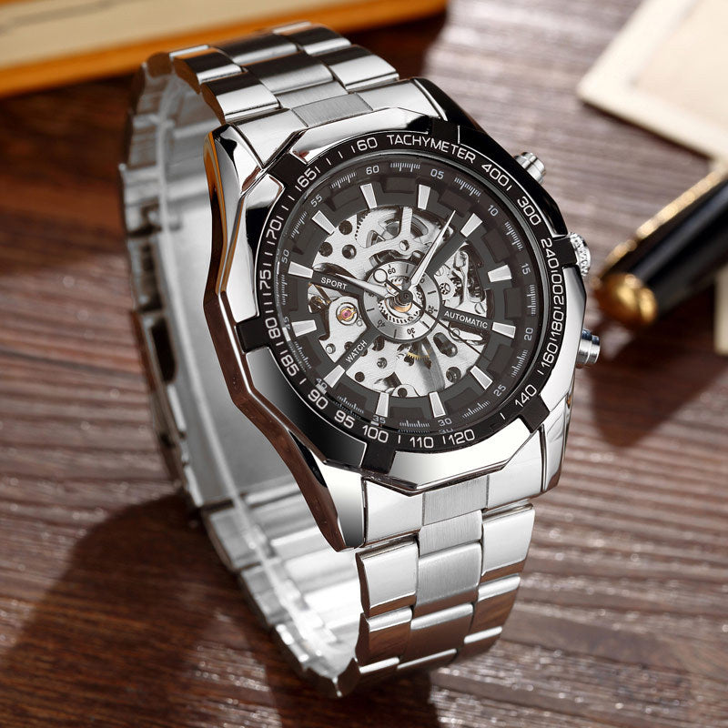 Men’s Automatic Mechanical Watch | Full Auto Stainless Steel Strap Elegant Wristwatch