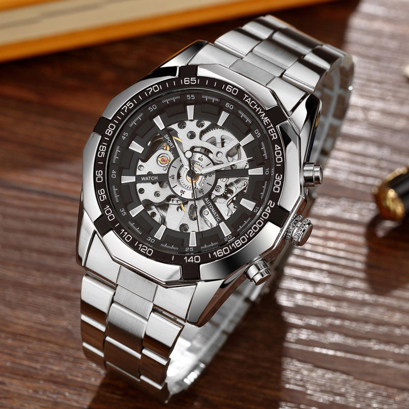 Men’s Automatic Mechanical Watch | Full Auto Stainless Steel Strap Elegant Wristwatch