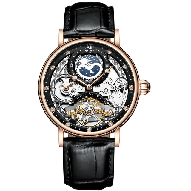 KINYUED Men’s Automatic Watch | Luxury Skeleton Mechanical Wristwatch for Men