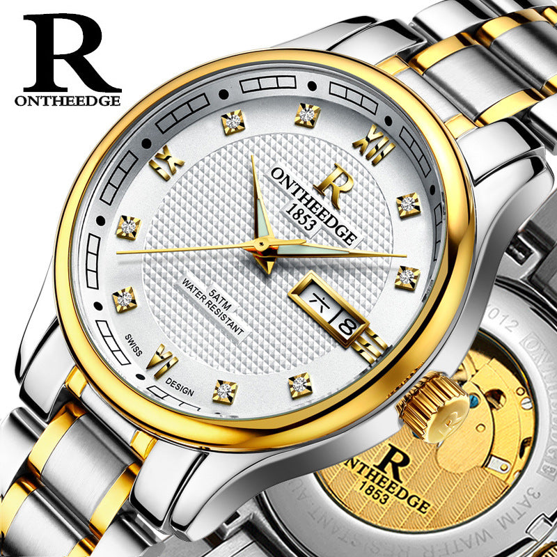 Men’s Automatic Mechanical Watch | Rui Edge Hollow Luminous Stainless Steel Business Watch