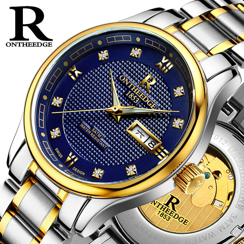 Men’s Automatic Mechanical Watch | Rui Edge Hollow Luminous Stainless Steel Business Watch