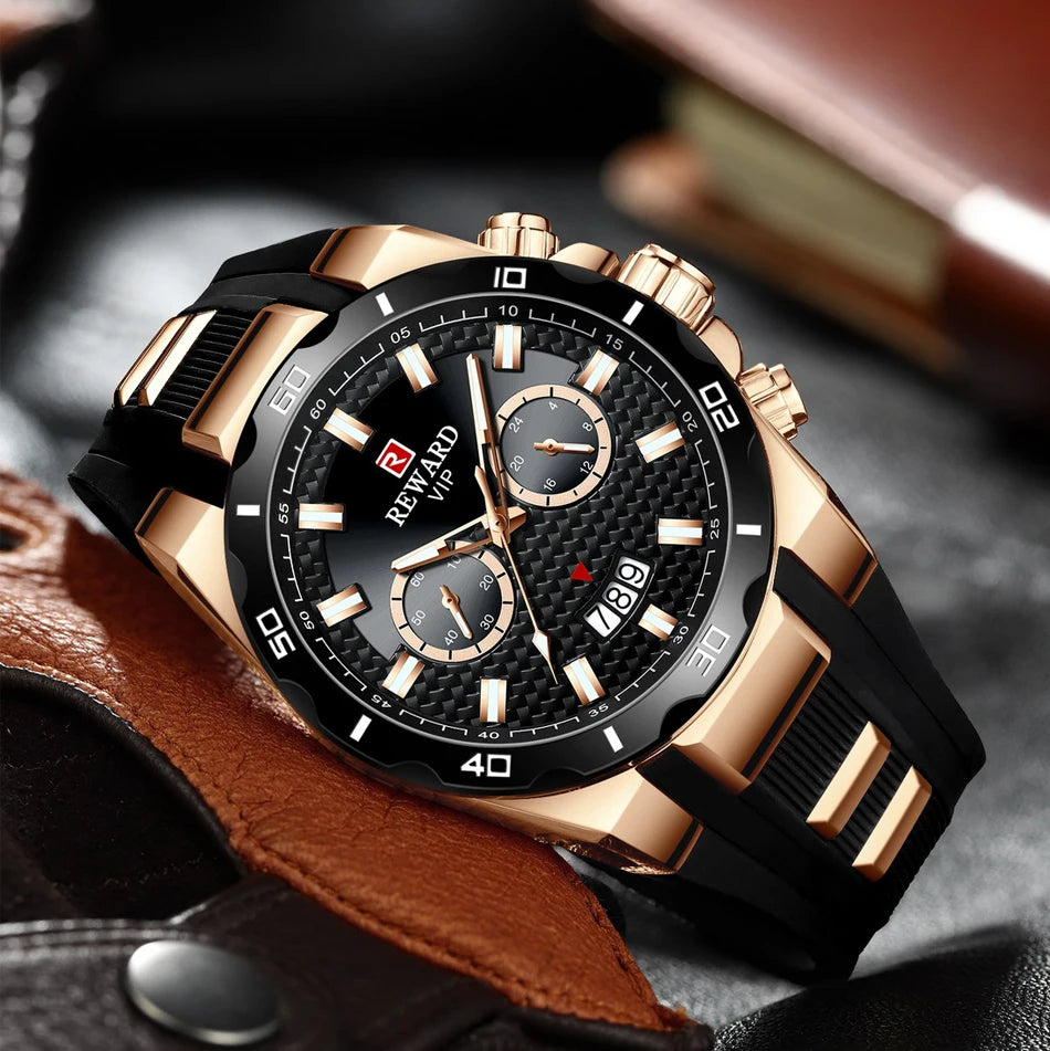 Kavari Royale REWARD Chronograph Watch – Men’s Sport Luxury Silicone Strap