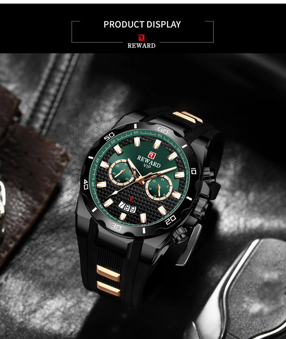 Kavari Royale REWARD Chronograph Watch – Men’s Sport Luxury Silicone Strap
