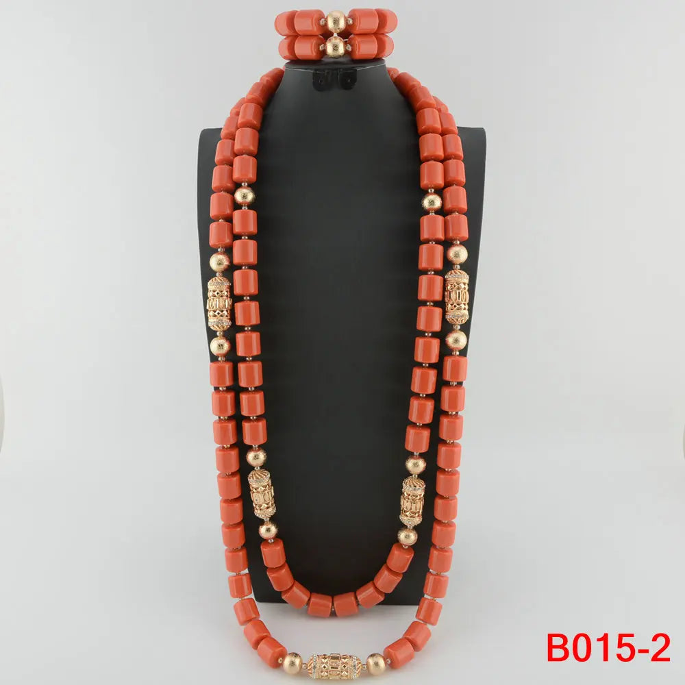 Kavari Royale African Beads Jewelry Set – Women’s Crystal Necklace & Earrings Bridal Wedding Jewelry (Nigerian & Indian Style)
