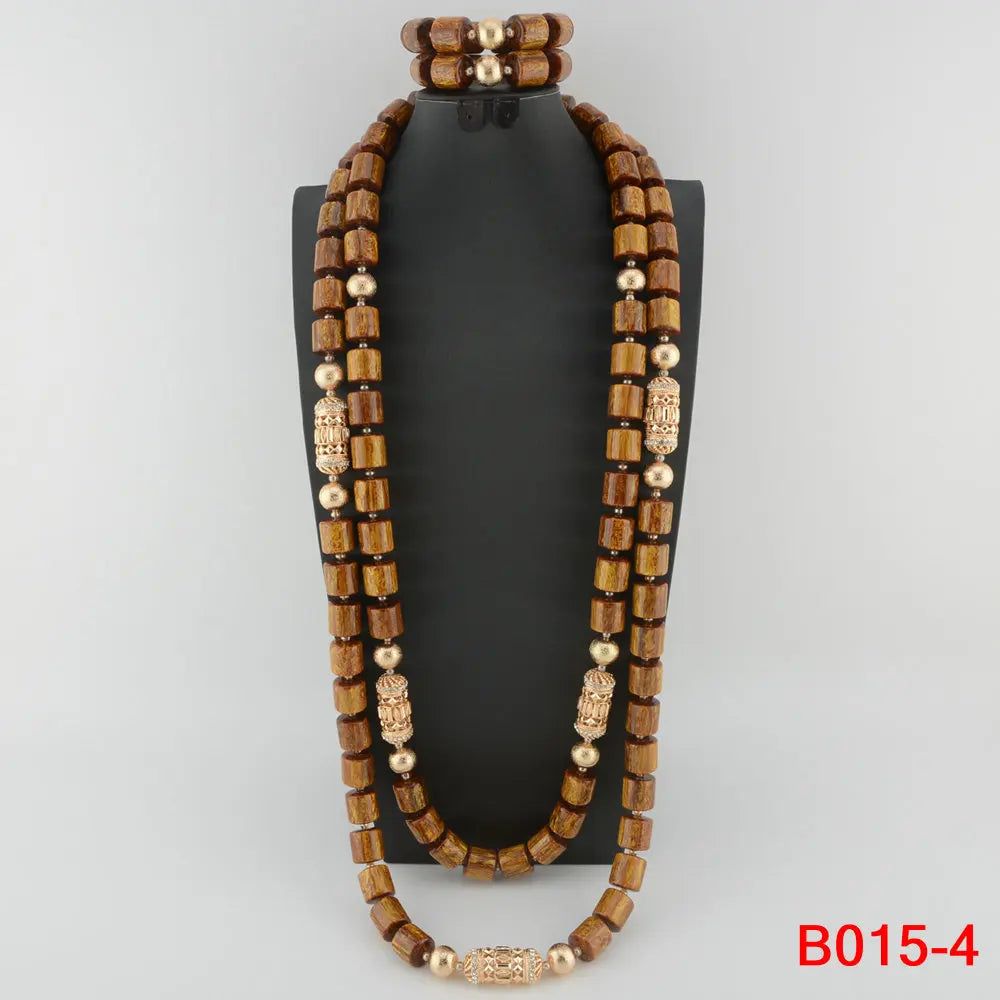 Kavari Royale African Beads Jewelry Set – Women’s Crystal Necklace & Earrings Bridal Wedding Jewelry (Nigerian & Indian Style)