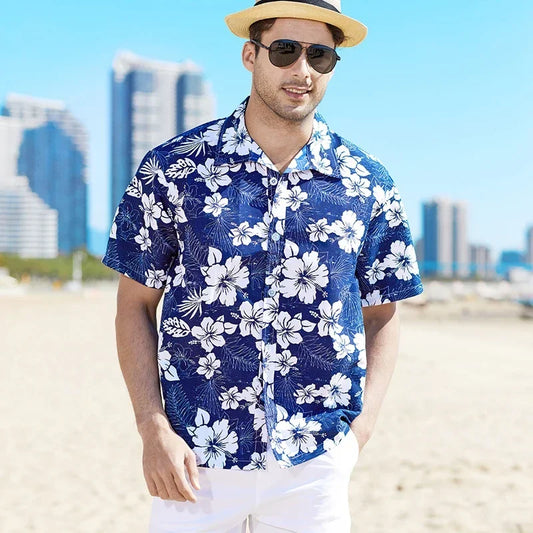 Kavari Royale Men’s Hawaiian Shirt – Casual Colorful Printed Beach Aloha Short Sleeve Plus Size (Up to 5XL)