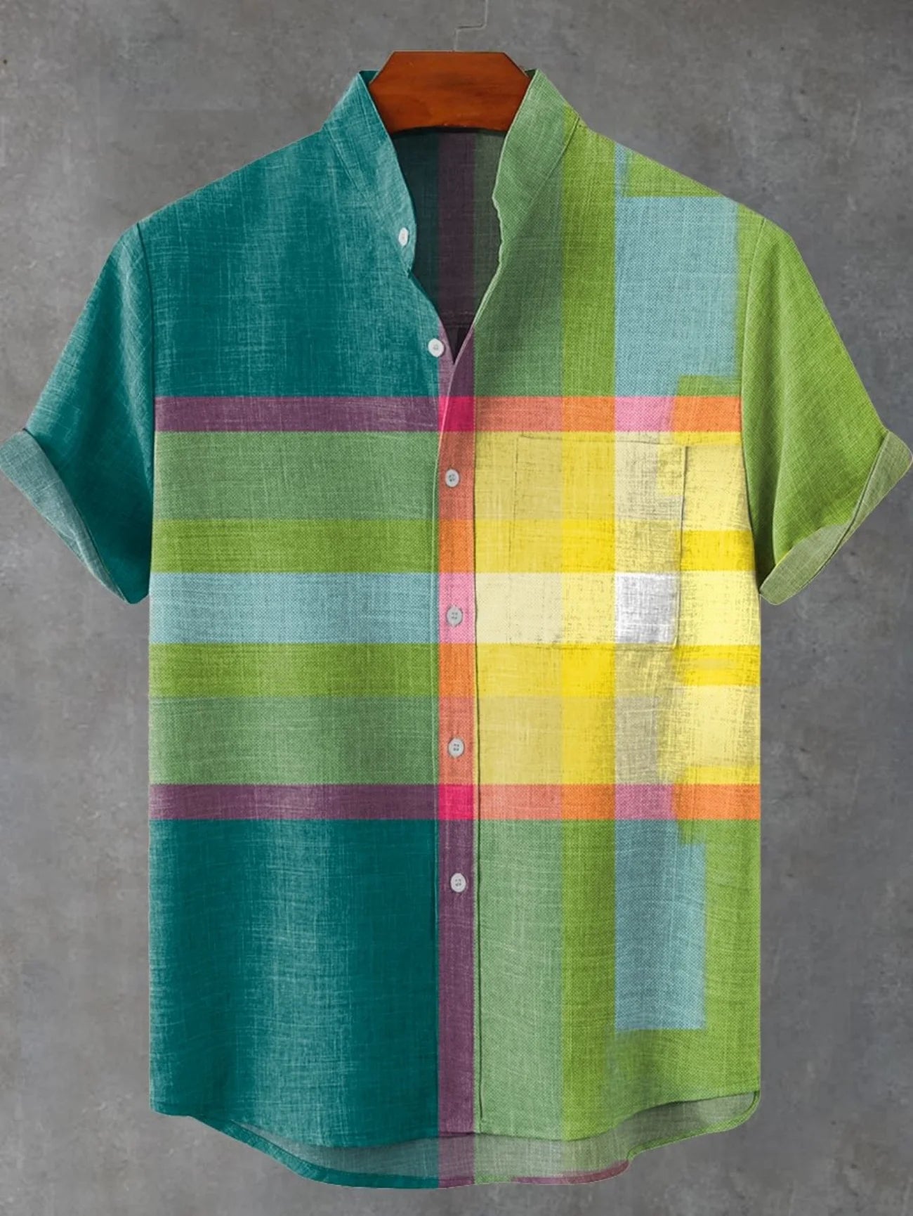 Kavari Royale Men’s Artistic Print Linen Shirt – Casual Short Sleeve Minimal Pattern Top | Fast Delivery