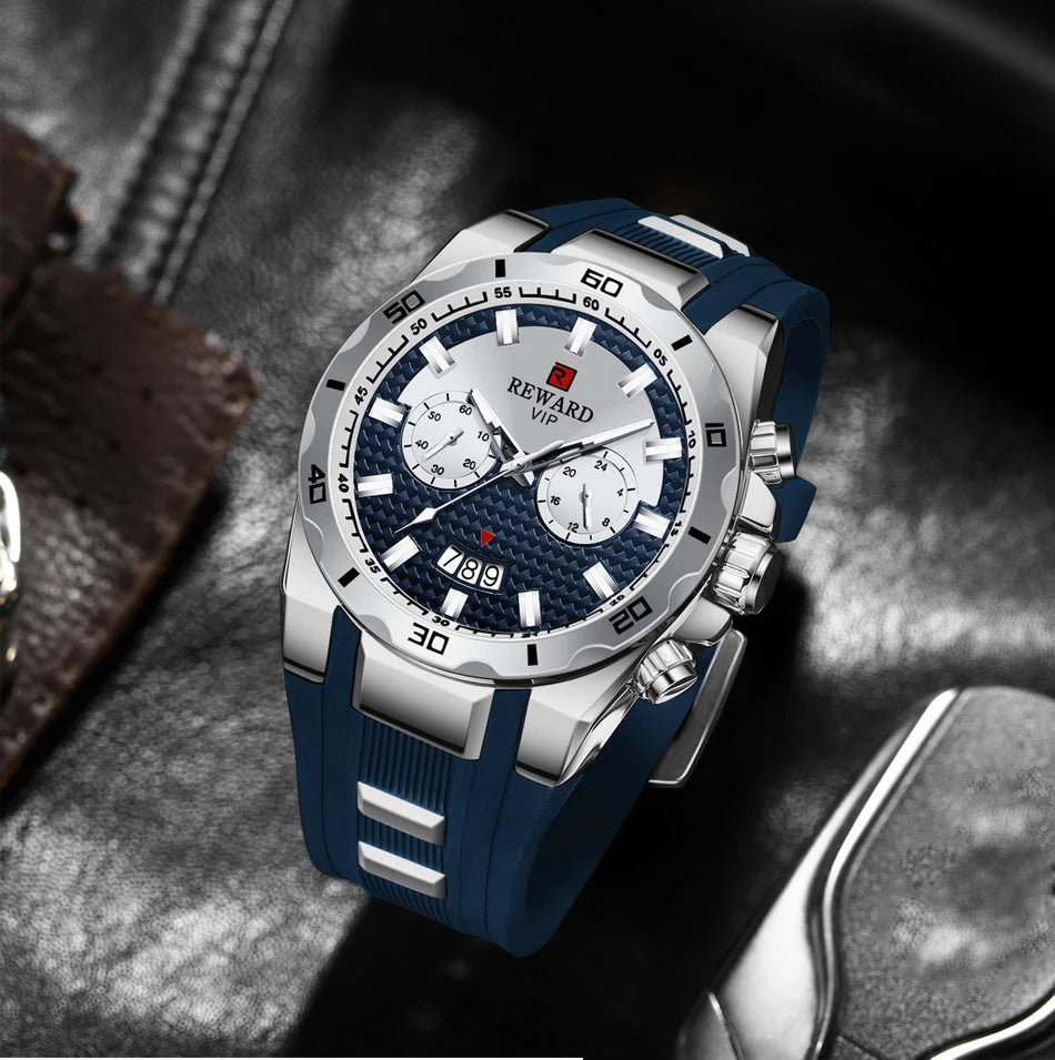 Kavari Royale REWARD Chronograph Watch – Men’s Sport Luxury Silicone Strap