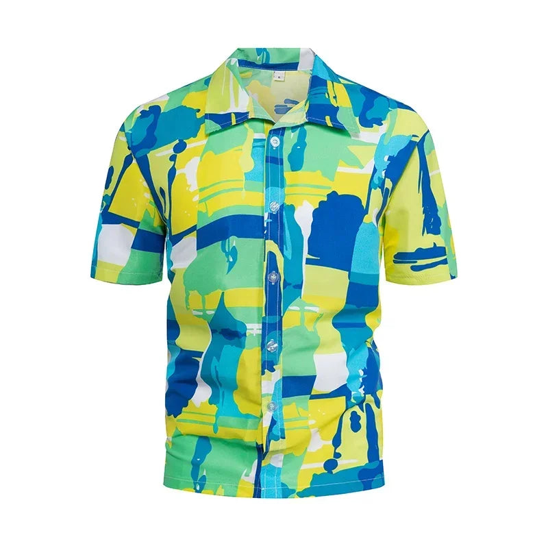 Kavari Royale Men’s Hawaiian Shirt – Casual Colorful Printed Beach Aloha Short Sleeve Plus Size (Up to 5XL)