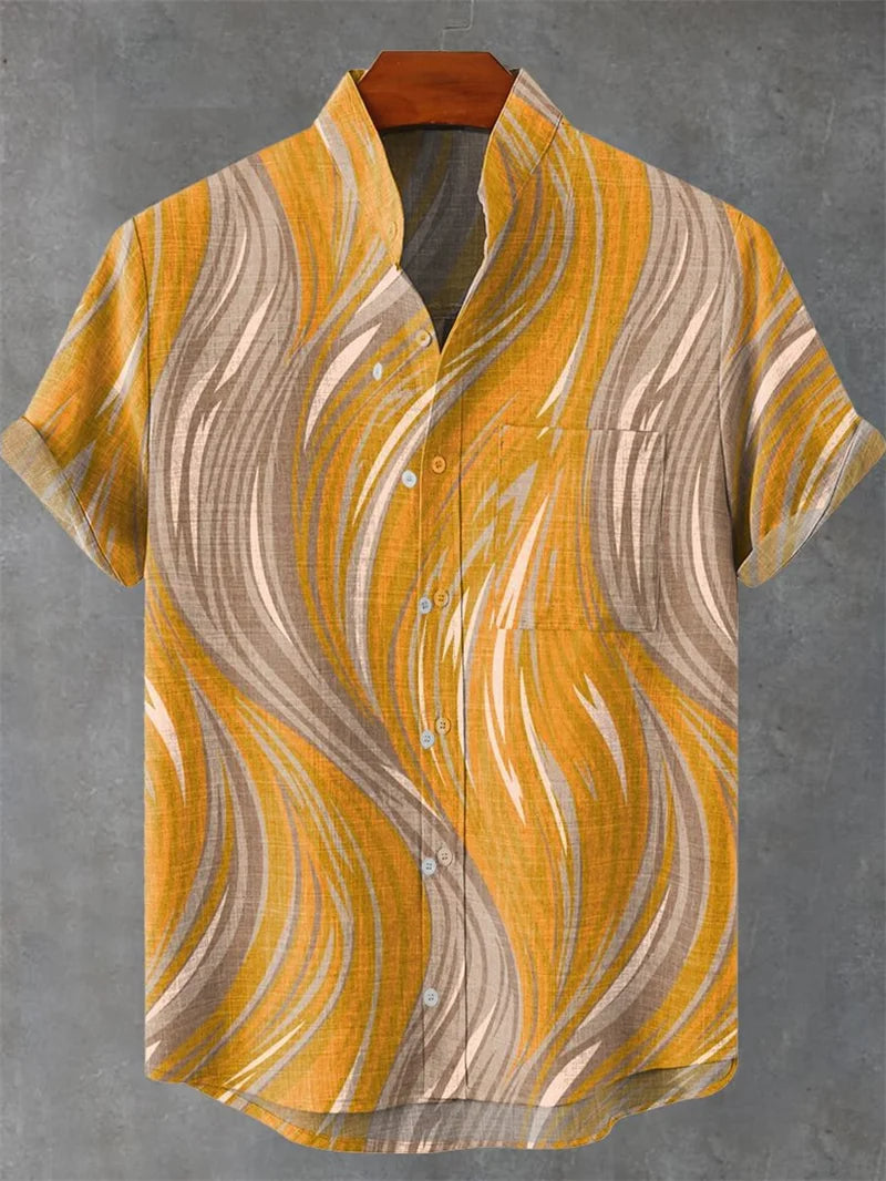 Kavari Royale Linen Striped Shirt – Short Sleeve Summer Essential