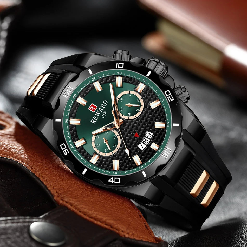 Kavari Royale REWARD Chronograph Watch – Men’s Sport Luxury Silicone Strap