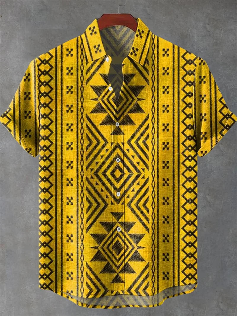 Kavari Royale Linen Striped Shirt – Short Sleeve Summer Essential