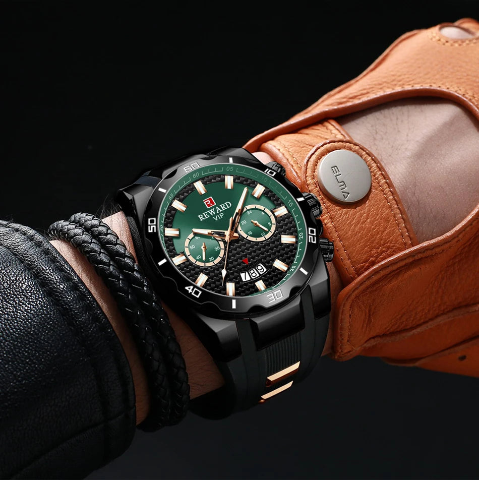 Kavari Royale REWARD Chronograph Watch – Men’s Sport Luxury Silicone Strap