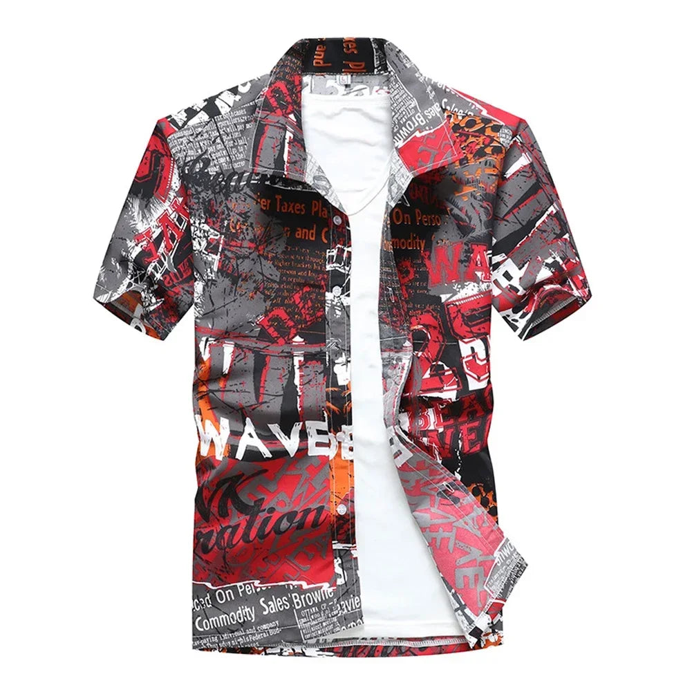 Kavari Royale Men’s Hawaiian Shirt – Casual Colorful Printed Beach Aloha Short Sleeve Plus Size (Up to 5XL)