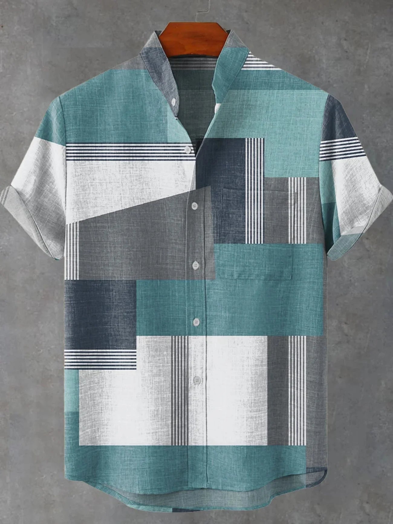 Kavari Royale Men’s Artistic Print Linen Shirt – Casual Short Sleeve Minimal Pattern Top | Fast Delivery
