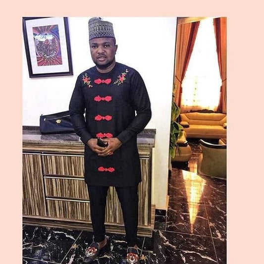 Kavari Royale Wedding Groom Luxury Bundle – Agbada & Senator Suit + FREE Chronograph Watch