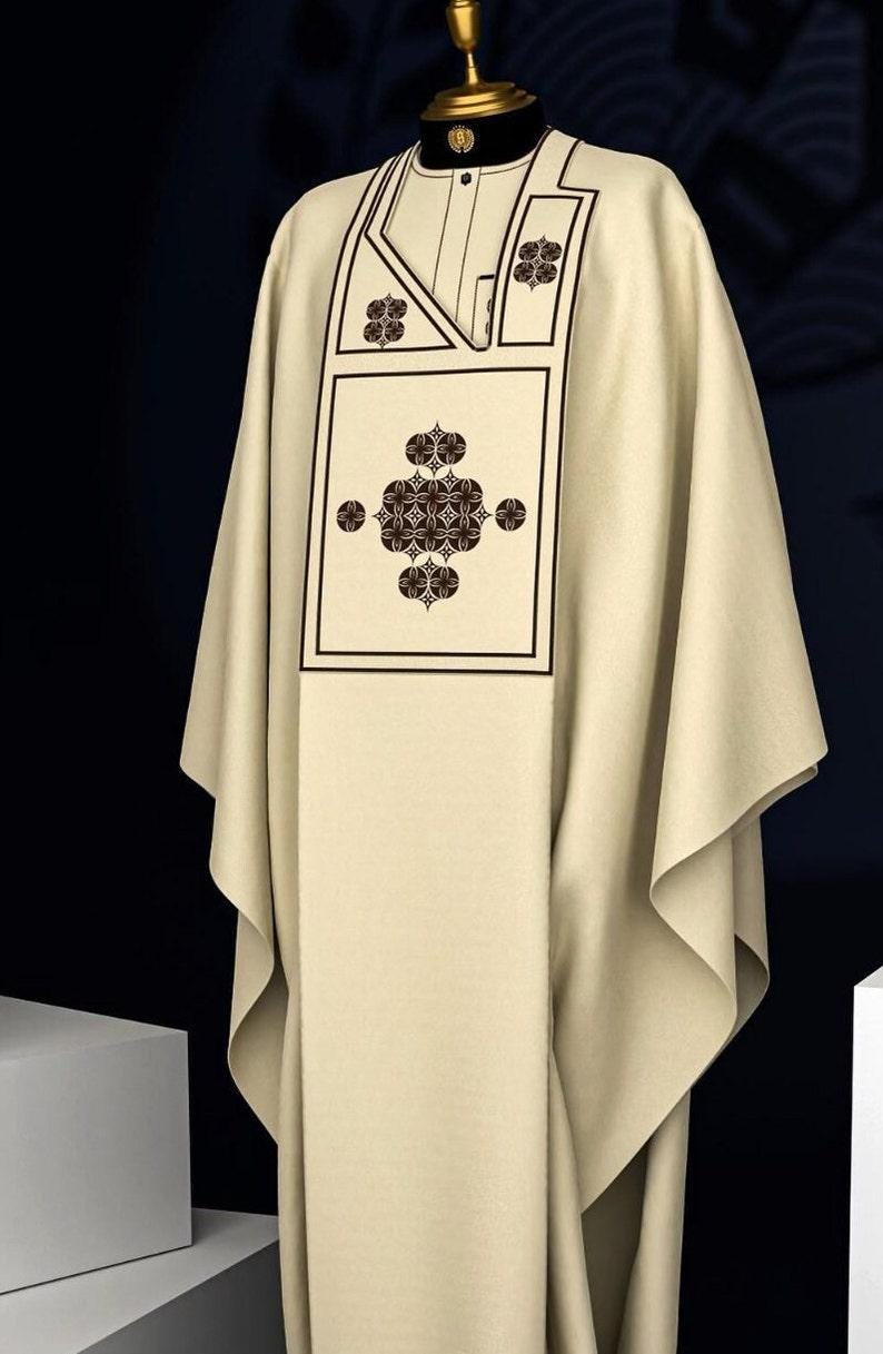 Kavari Royale Atelier Gold Agbada for Men β African Wedding Suit, Groom Attire 3-Piece Traditional Outfit