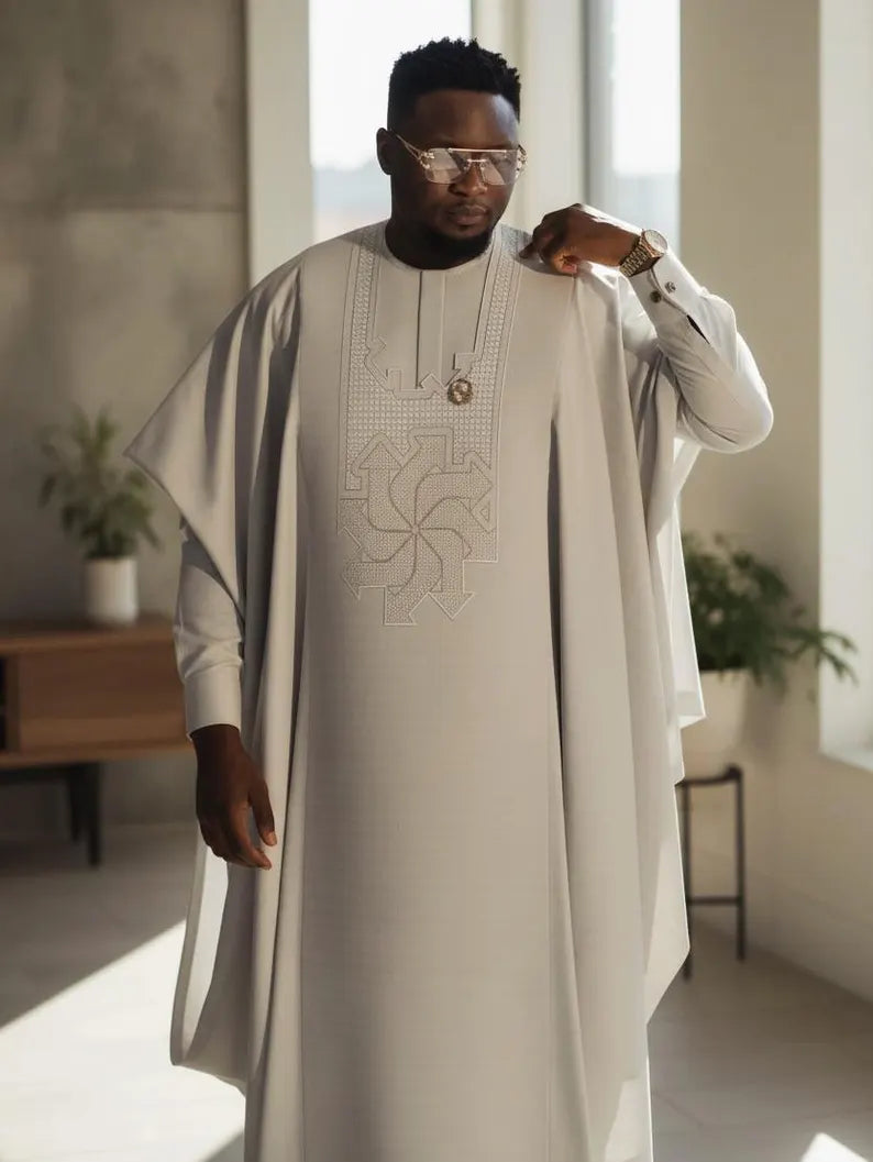 Kavari Royale Complete Agbada Set – Nigerian Men’s Traditional Wedding Attire