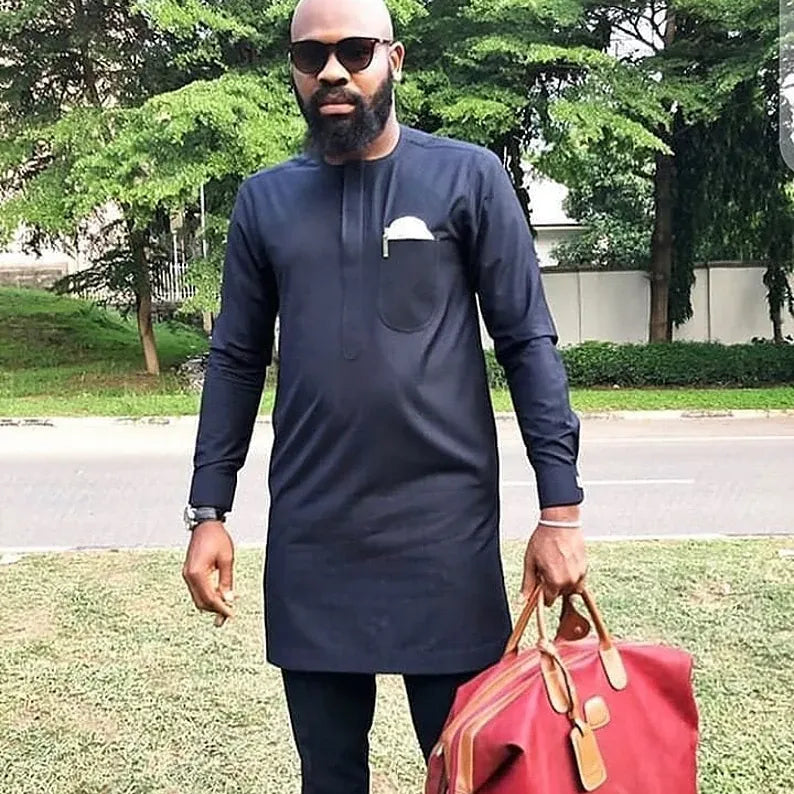 Kavari Royale Black Senator Suit – African Men’s Traditional Wear