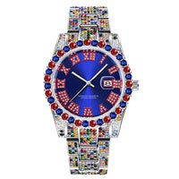 Men’s Hip Hop Diamond Watch | Full Color Quartz Stainless Steel Date Watch