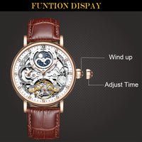 KINYUED Men’s Automatic Watch | Luxury Skeleton Mechanical Wristwatch for Men
