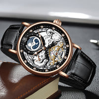 KINYUED Men’s Automatic Watch | Luxury Skeleton Mechanical Wristwatch for Men