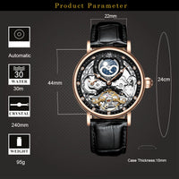 KINYUED Men’s Automatic Watch | Luxury Skeleton Mechanical Wristwatch for Men