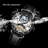 KINYUED Men’s Automatic Watch | Luxury Skeleton Mechanical Wristwatch for Men