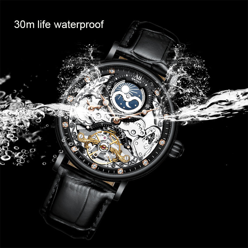 KINYUED Men’s Automatic Watch | Luxury Skeleton Mechanical Wristwatch for Men