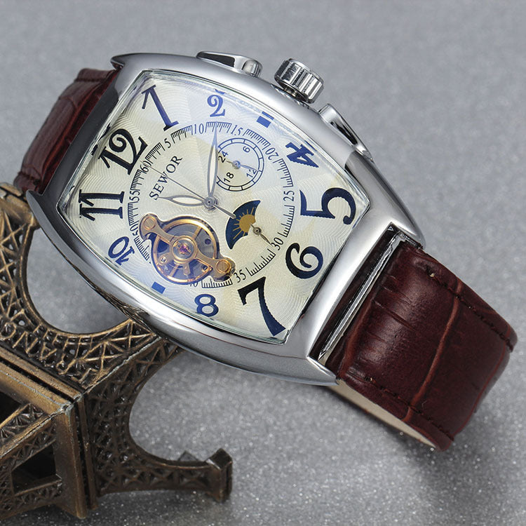 Men’s Luxury Automatic Mechanical Watch | SEWOR Tourbillon Skeleton Star Design Watch