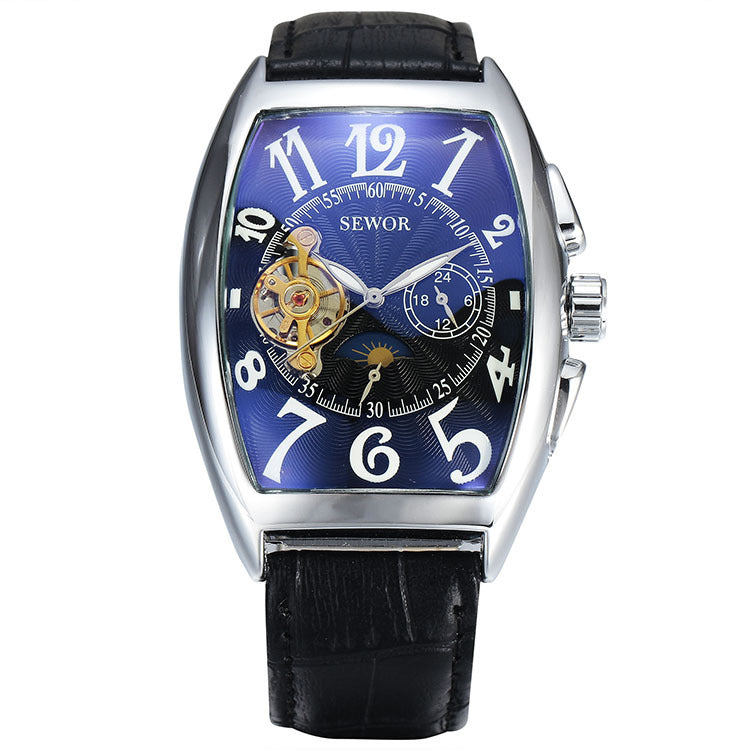 Men’s Luxury Automatic Mechanical Watch | SEWOR Tourbillon Skeleton Star Design Watch