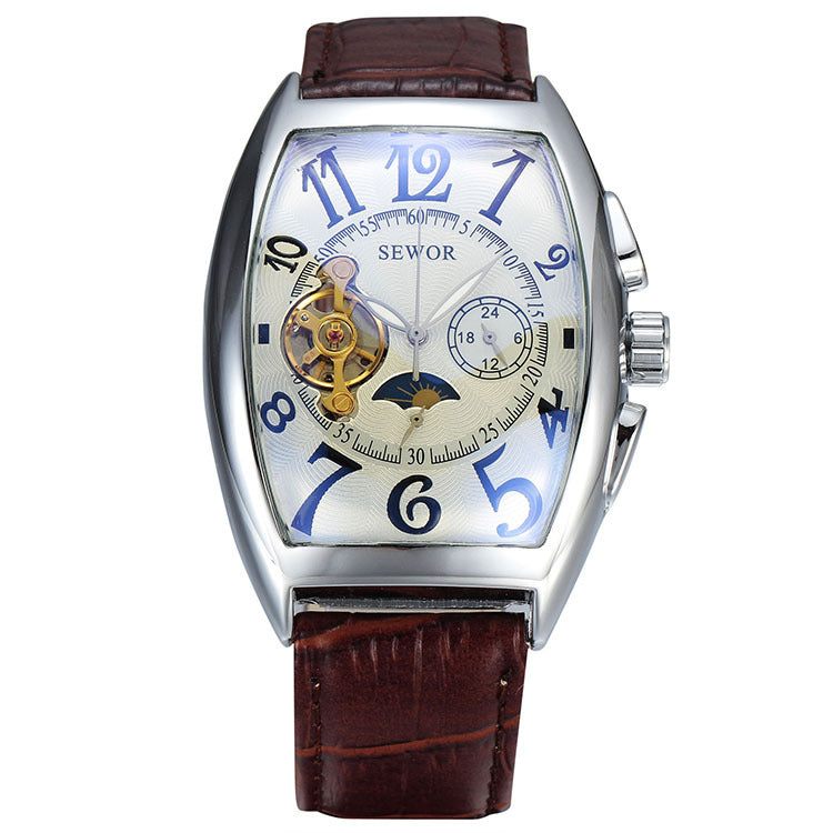 Men’s Luxury Automatic Mechanical Watch | SEWOR Tourbillon Skeleton Star Design Watch