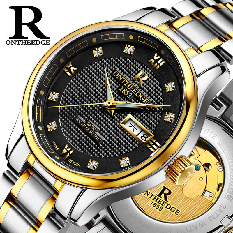 Men’s Automatic Mechanical Watch | Rui Edge Hollow Luminous Stainless Steel Business Watch