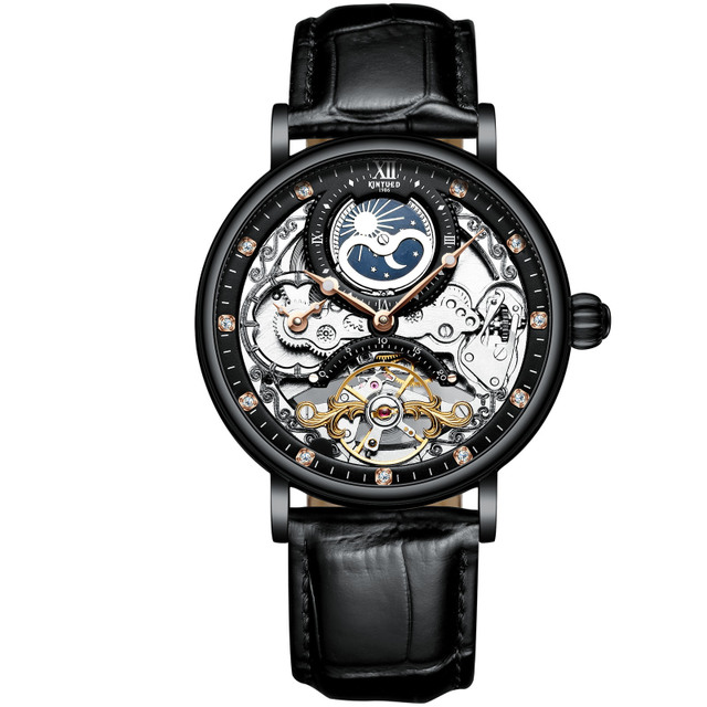 KINYUED Men’s Automatic Watch | Luxury Skeleton Mechanical Wristwatch for Men