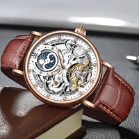 KINYUED Men’s Automatic Watch | Luxury Skeleton Mechanical Wristwatch for Men