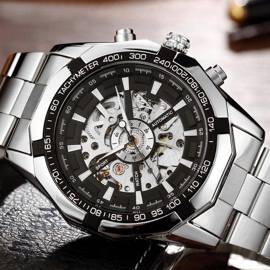 Men’s Automatic Mechanical Watch | Full Auto Stainless Steel Strap Elegant Wristwatch