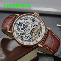 KINYUED Men’s Automatic Watch | Luxury Skeleton Mechanical Wristwatch for Men