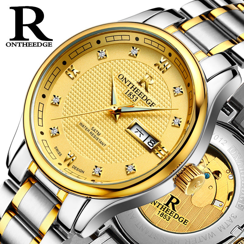Men’s Automatic Mechanical Watch | Rui Edge Hollow Luminous Stainless Steel Business Watch