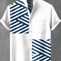 Kavari Royale Ethnic Print Linen Shirt – Men’s Short Sleeve Summer Wear