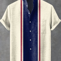 Kavari Royale Ethnic Print Linen Shirt – Men’s Short Sleeve Summer Wear