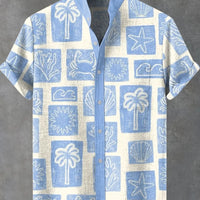 Kavari Royale Ethnic Print Linen Shirt – Men’s Short Sleeve Summer Wear