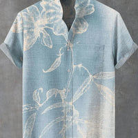 Kavari Royale Ethnic Print Linen Shirt – Men’s Short Sleeve Summer Wear