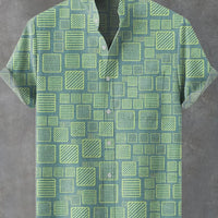 Kavari Royale Ethnic Print Linen Shirt – Men’s Short Sleeve Summer Wear