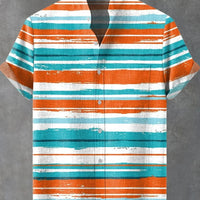 Kavari Royale Ethnic Print Linen Shirt – Men’s Short Sleeve Summer Wear