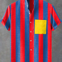 Kavari Royale Ethnic Print Linen Shirt – Men’s Short Sleeve Summer Wear