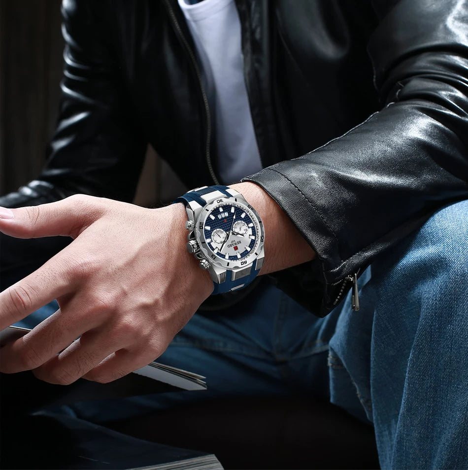 Kavari Royale REWARD Chronograph Watch – Men’s Sport Luxury Silicone Strap
