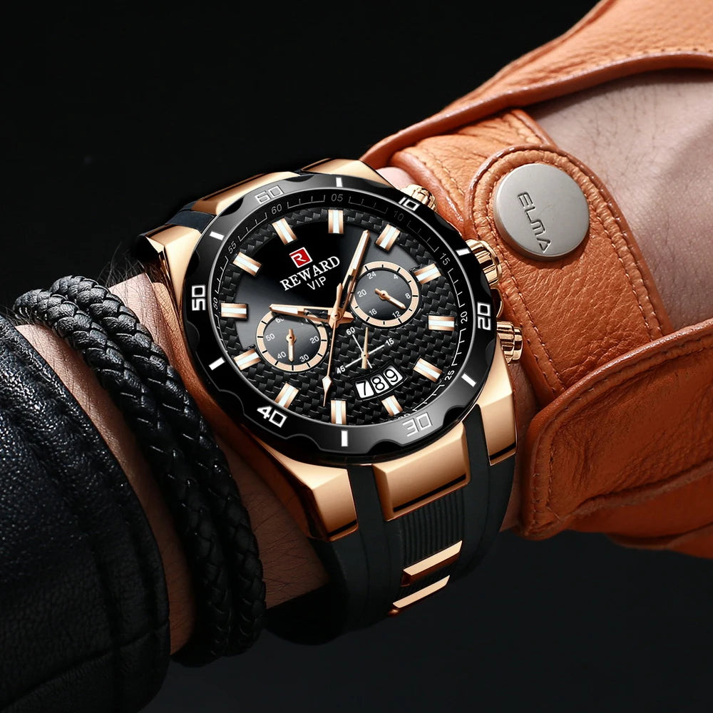 Kavari Royale REWARD Chronograph Watch – Men’s Sport Luxury Silicone Strap