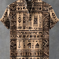 Kavari Royale Men’s Cartoon Cat Print Linen Shirt – Comfortable Short Sleeve Casual Art Design