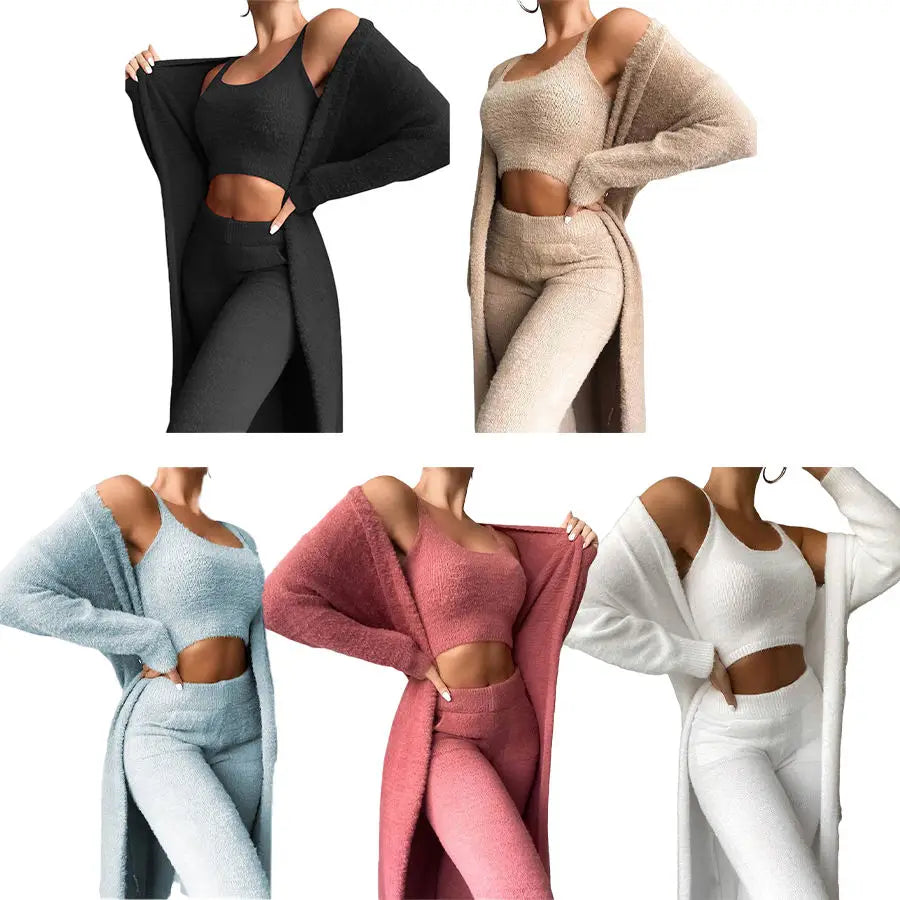 Kavari Royale 3-Piece Fleece Loungewear Set – Ultra Soft Comfort Wear